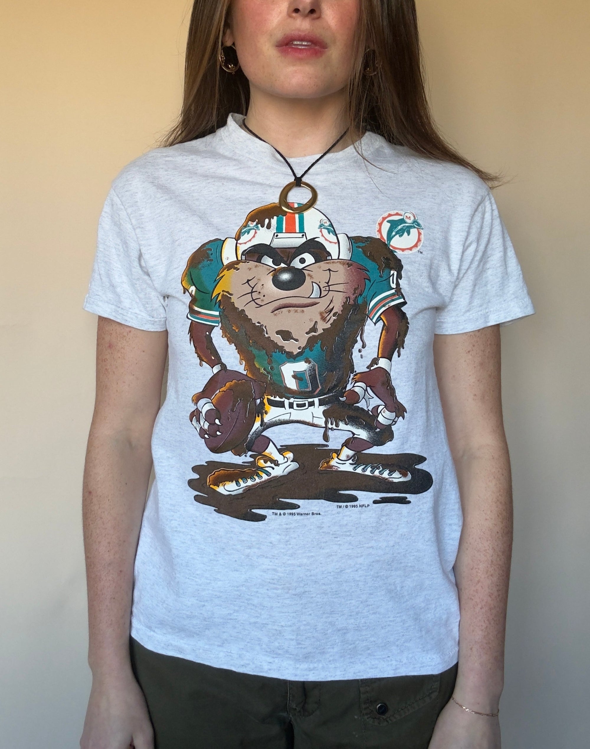 1995 DELTA PRO WEIGHT TASMANIAN DEVIL MIAMI DOLPHINS T-SHIRT