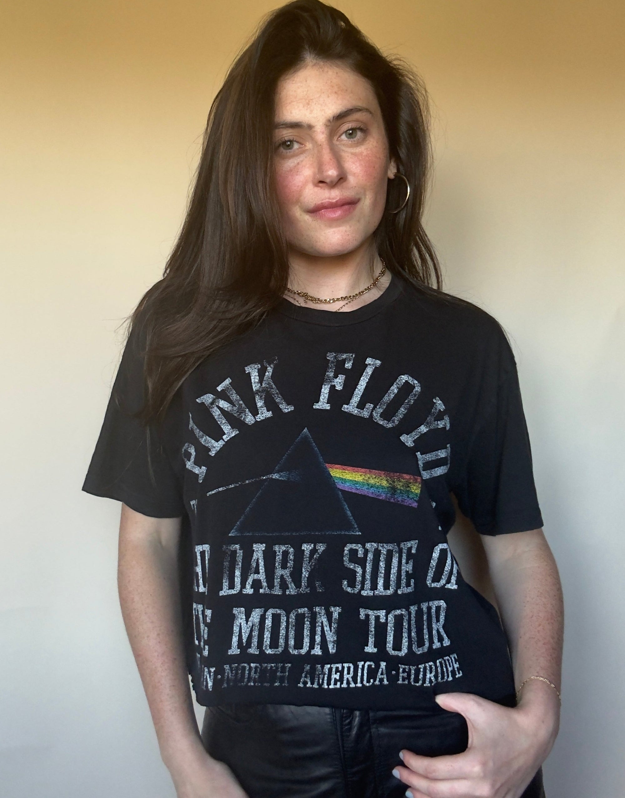 2013 PINK FLOYD DARK SIDE OF THE MOON CROPPED T-SHIRT