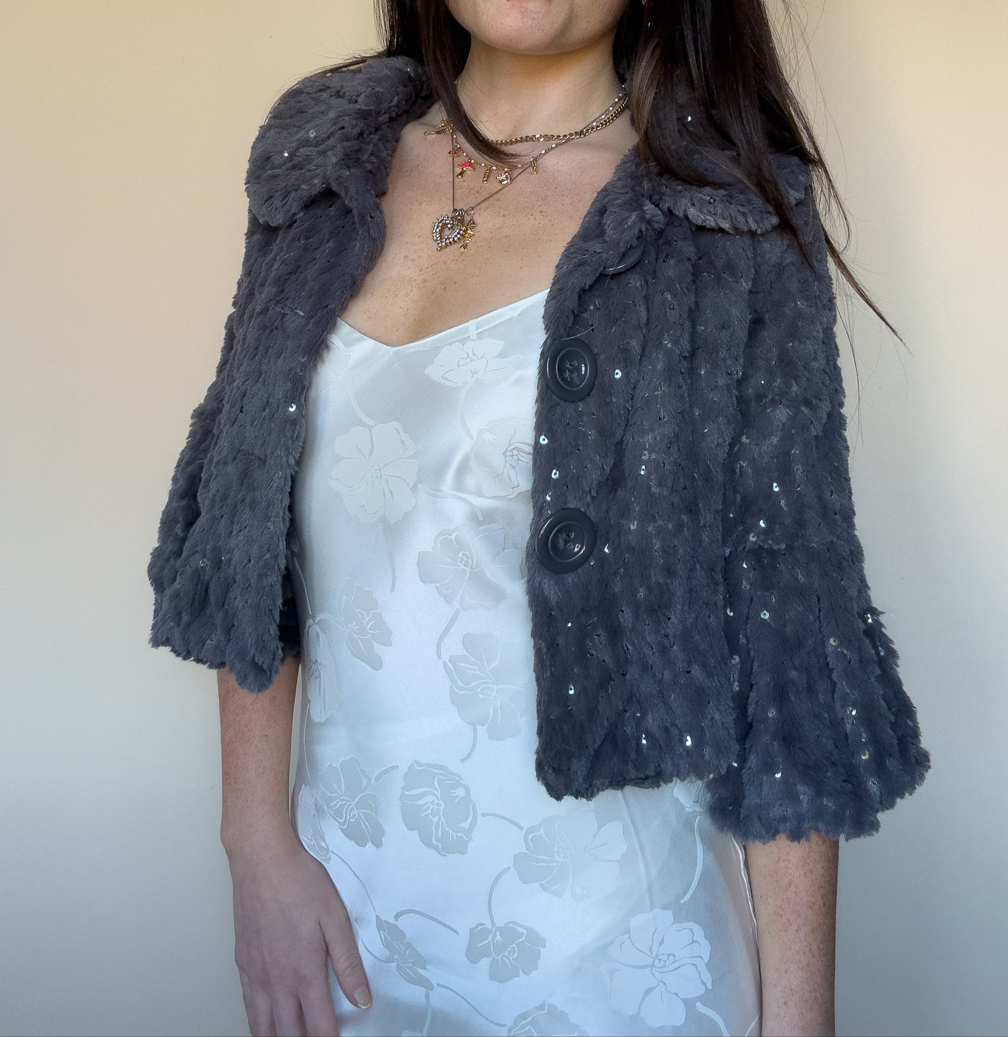 2009 FOREVER 21 FAUX FUR CARDIGAN