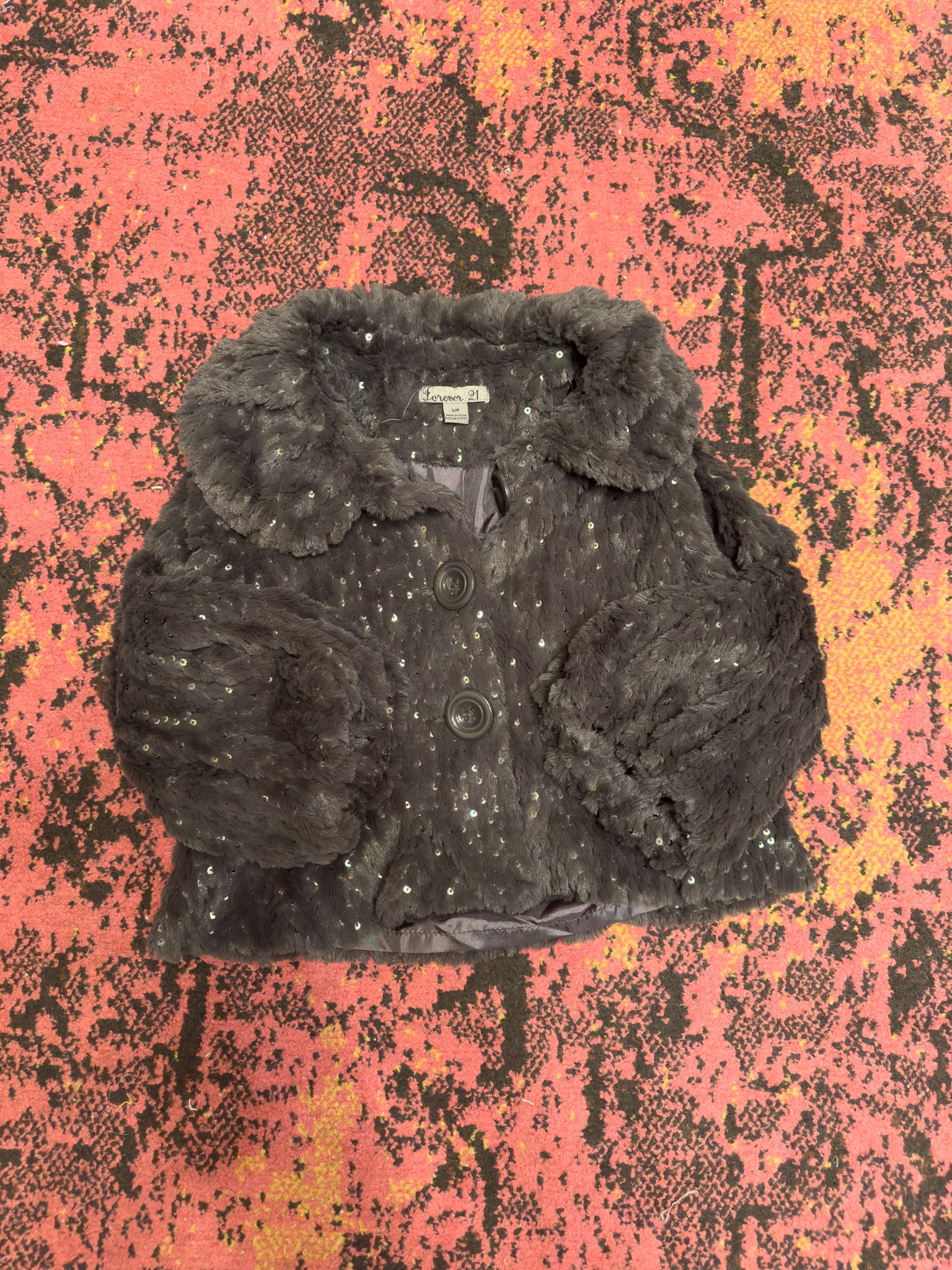 2009 FOREVER 21 FAUX FUR CARDIGAN