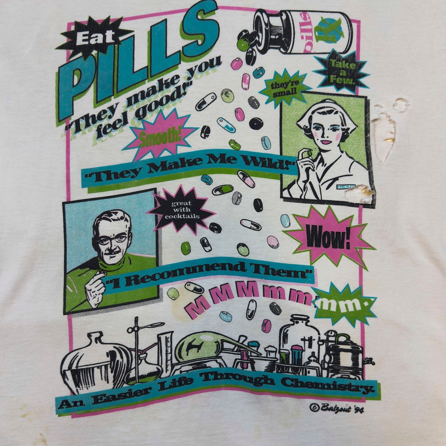 1994 BALZOUT PILLS MAKE YOU FEEL GOOD T-SHIRT