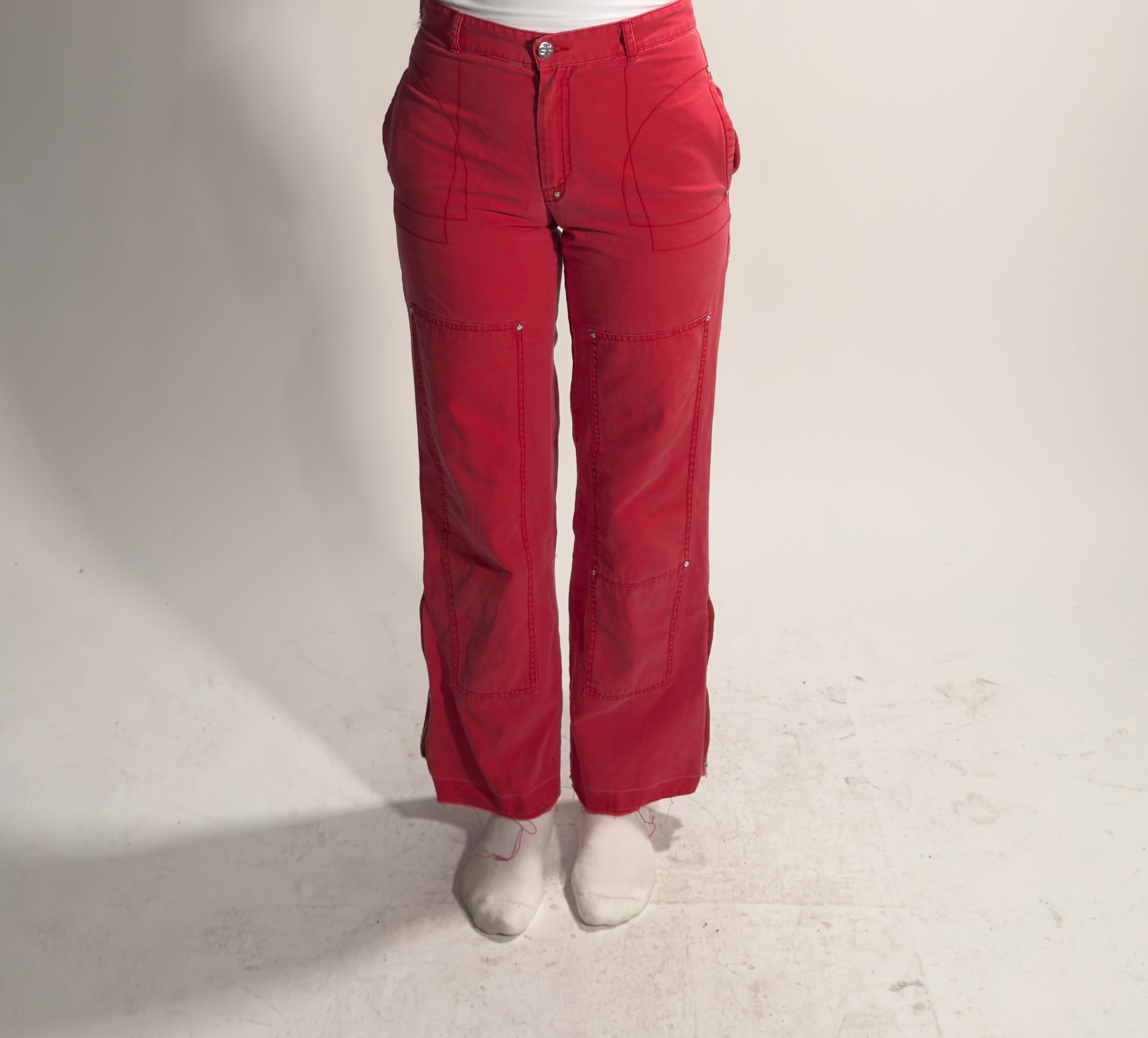 1990S GF FERRE CHERRY RED PANTS