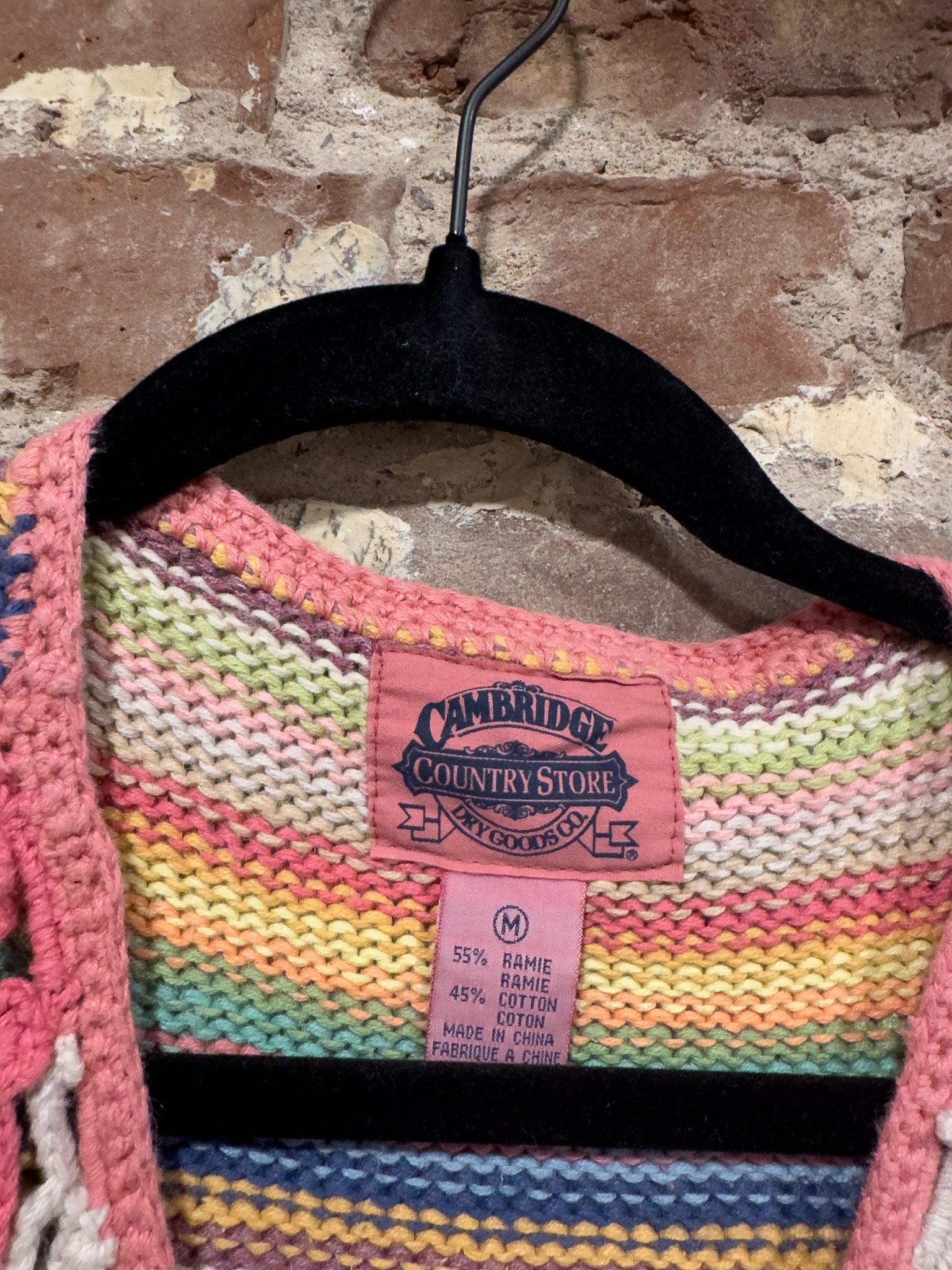 1980S CAMBRIDGE CROCHET TIE VEST