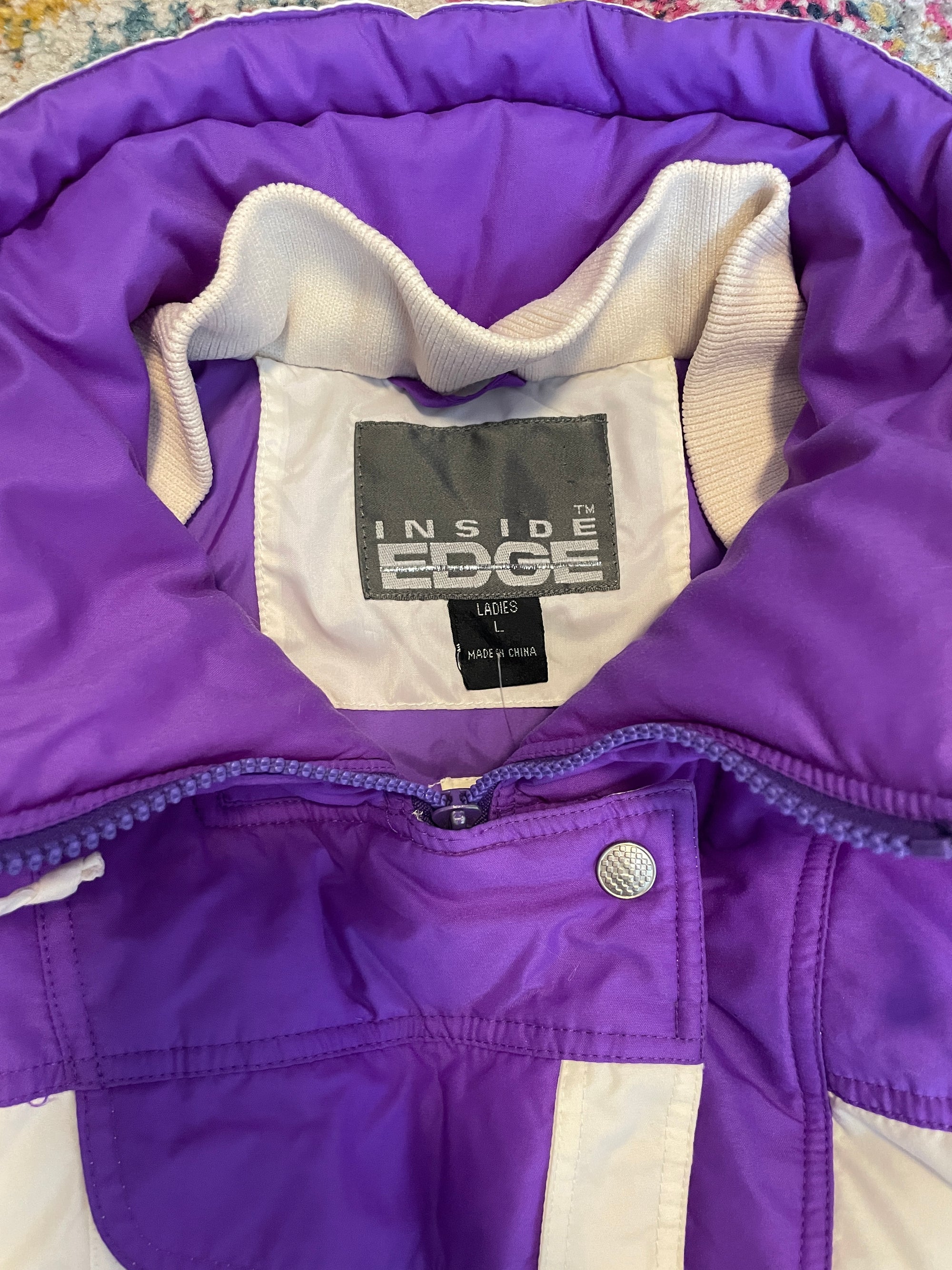 1980S INSIDE EDGE VIOLET & SNOW PUFFER JACKET