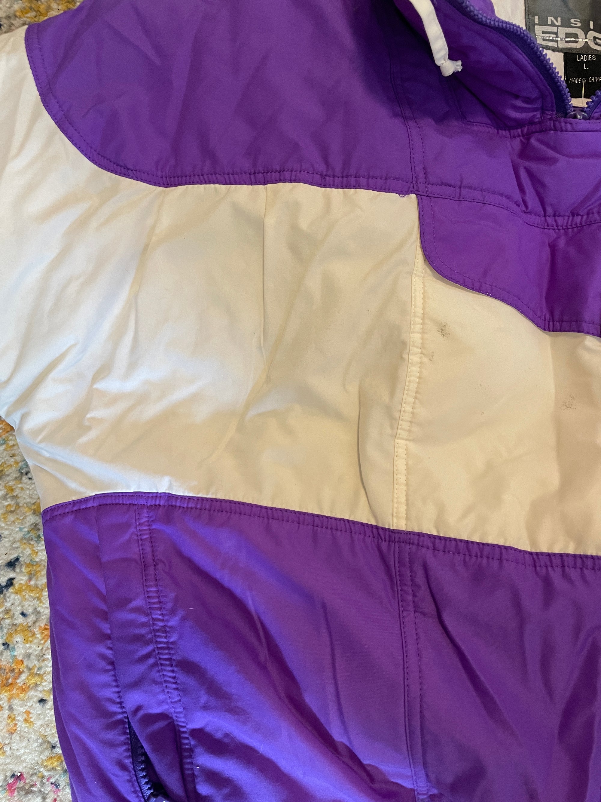 1980S INSIDE EDGE VIOLET & SNOW PUFFER JACKET