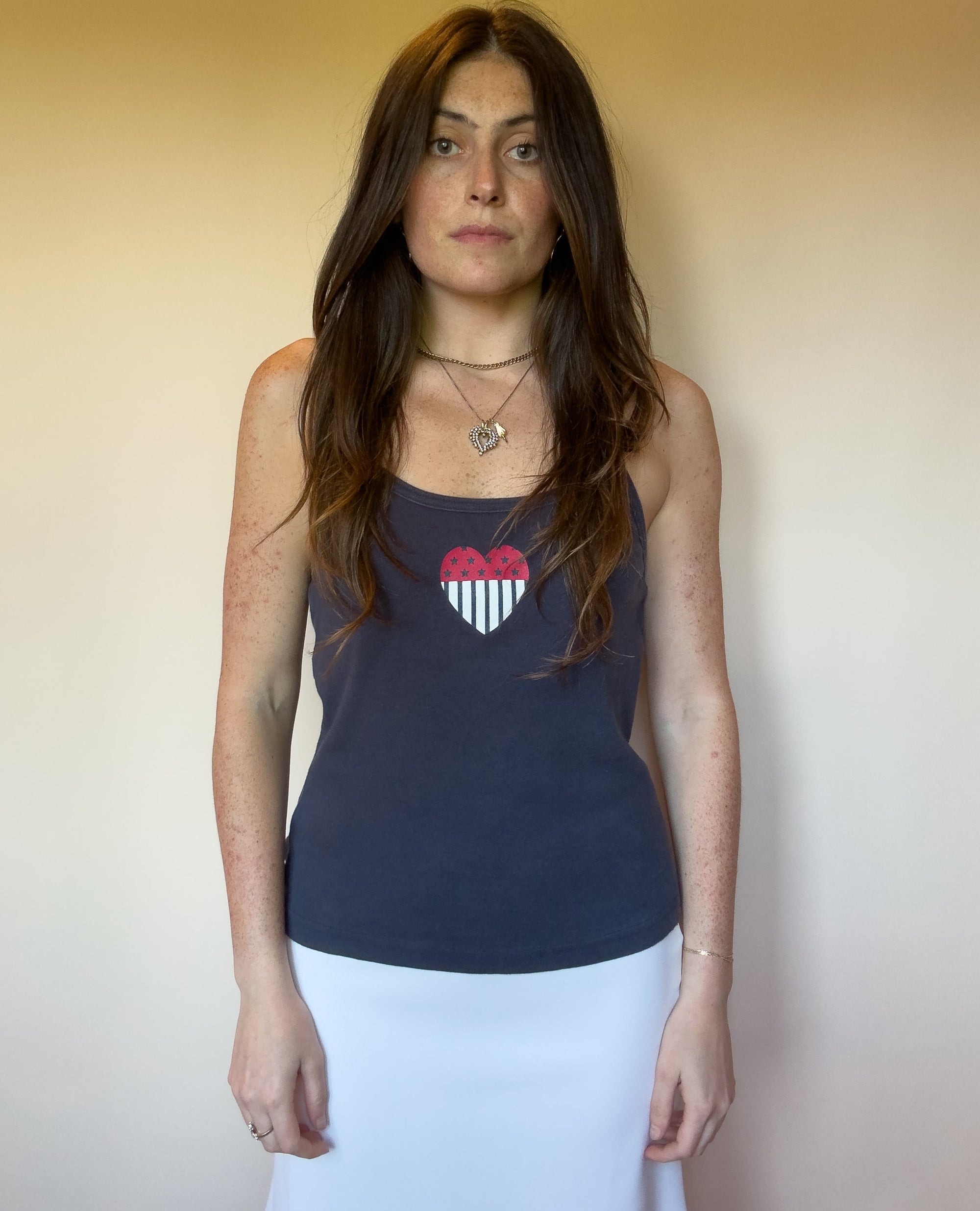 2002 OLD NAVY USA HEART TANK TOP