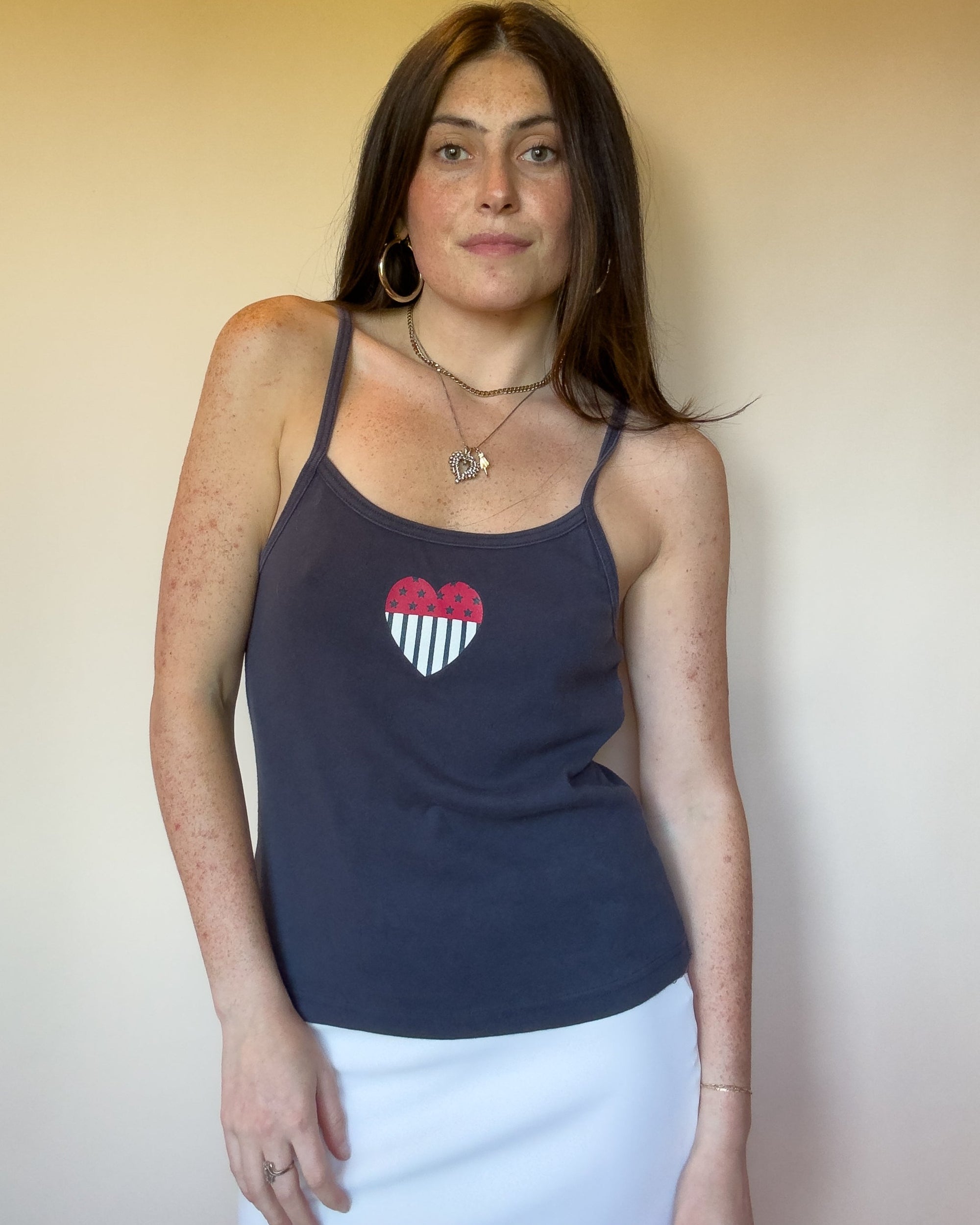 2002 OLD NAVY USA HEART TANK TOP