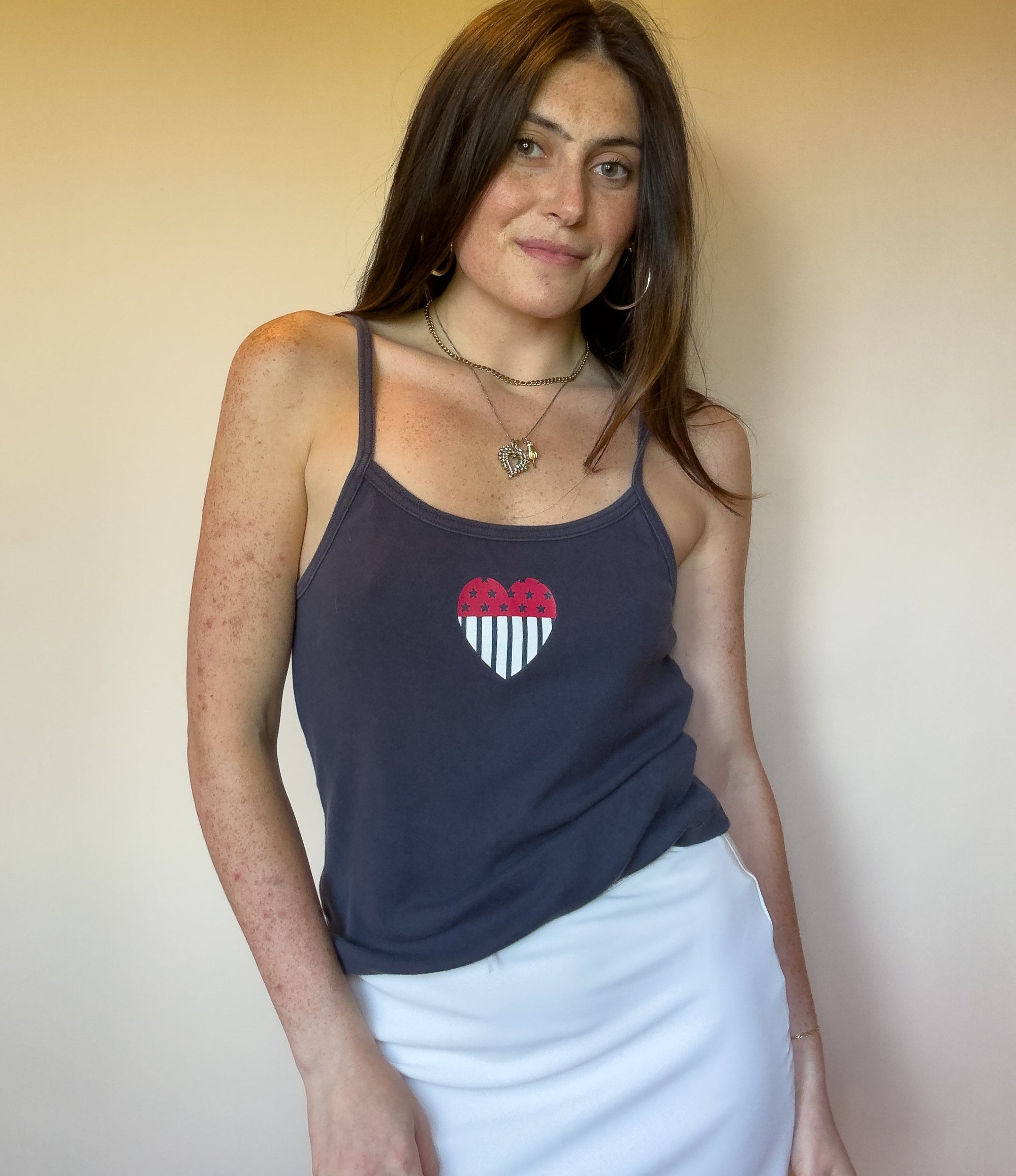 2002 OLD NAVY USA HEART TANK TOP