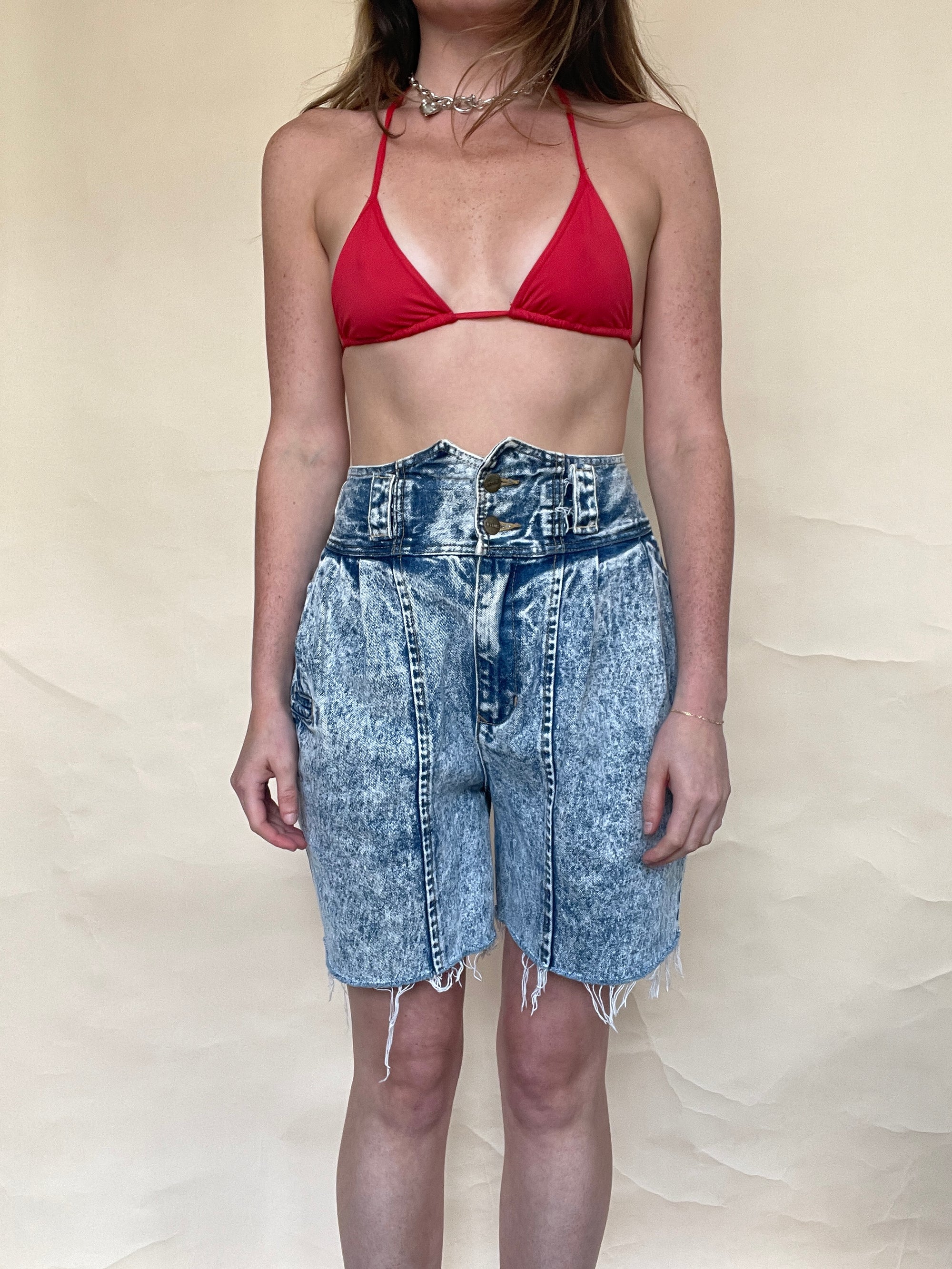 1980S CITY BLUES PAPER BAG DENIM SHORTS