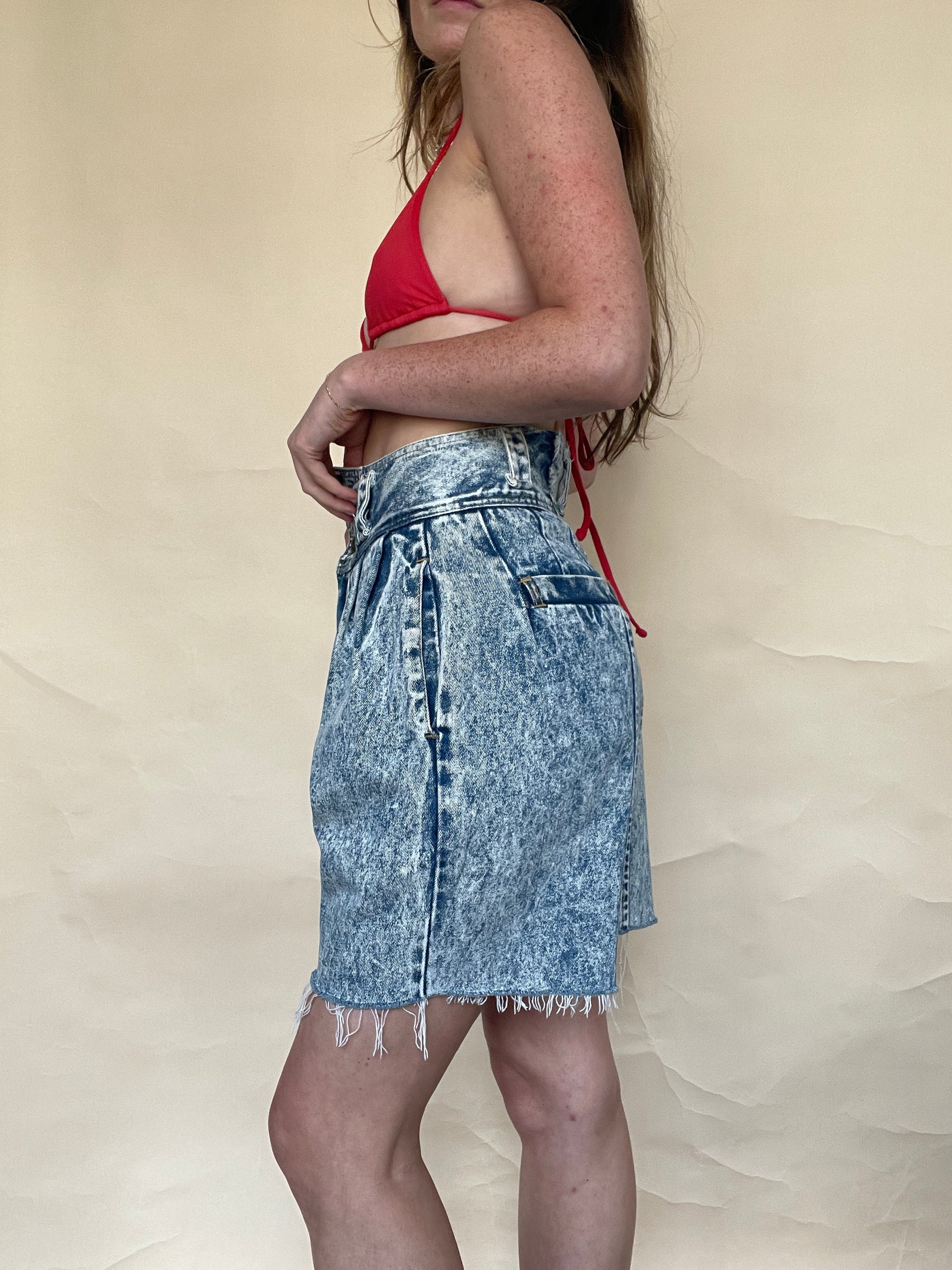 1980S CITY BLUES PAPER BAG DENIM SHORTS