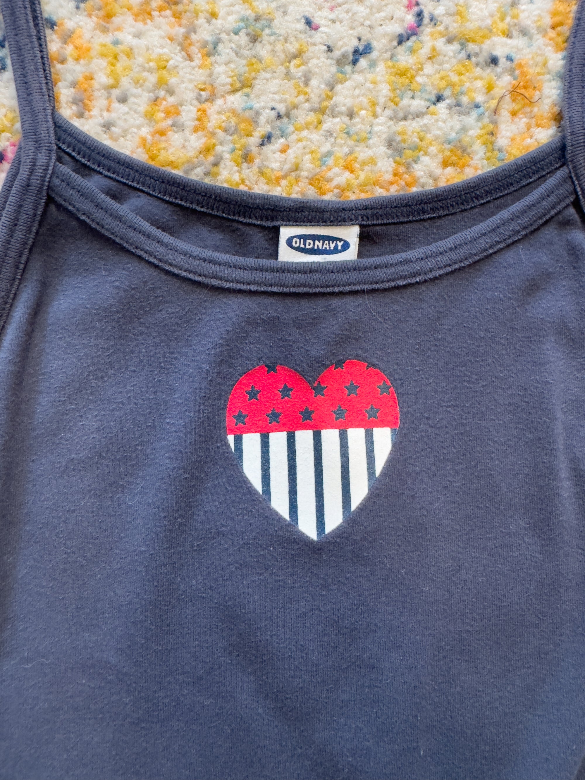 2002 OLD NAVY USA HEART TANK TOP