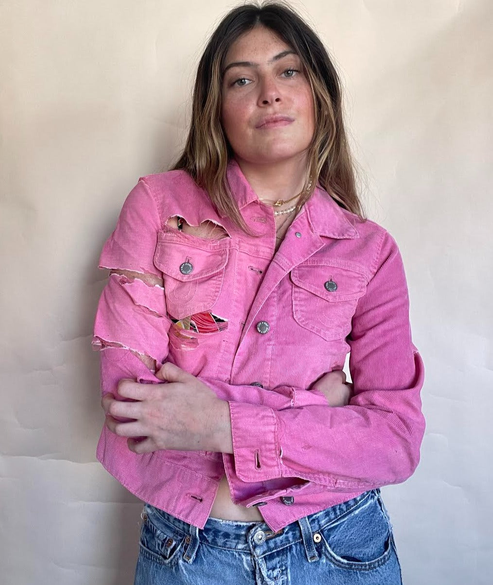 Y2K GAP BUBBLEGUM PINK CORDUROY JACKET