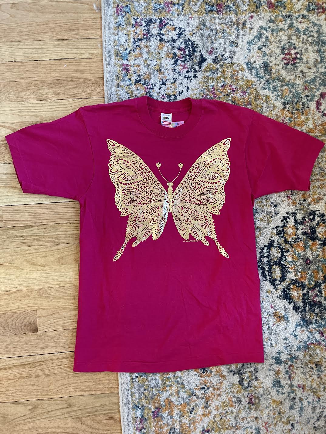 1989 FRUIT OF THE LOOM GOLD BUTTERFLY T-SHIRT