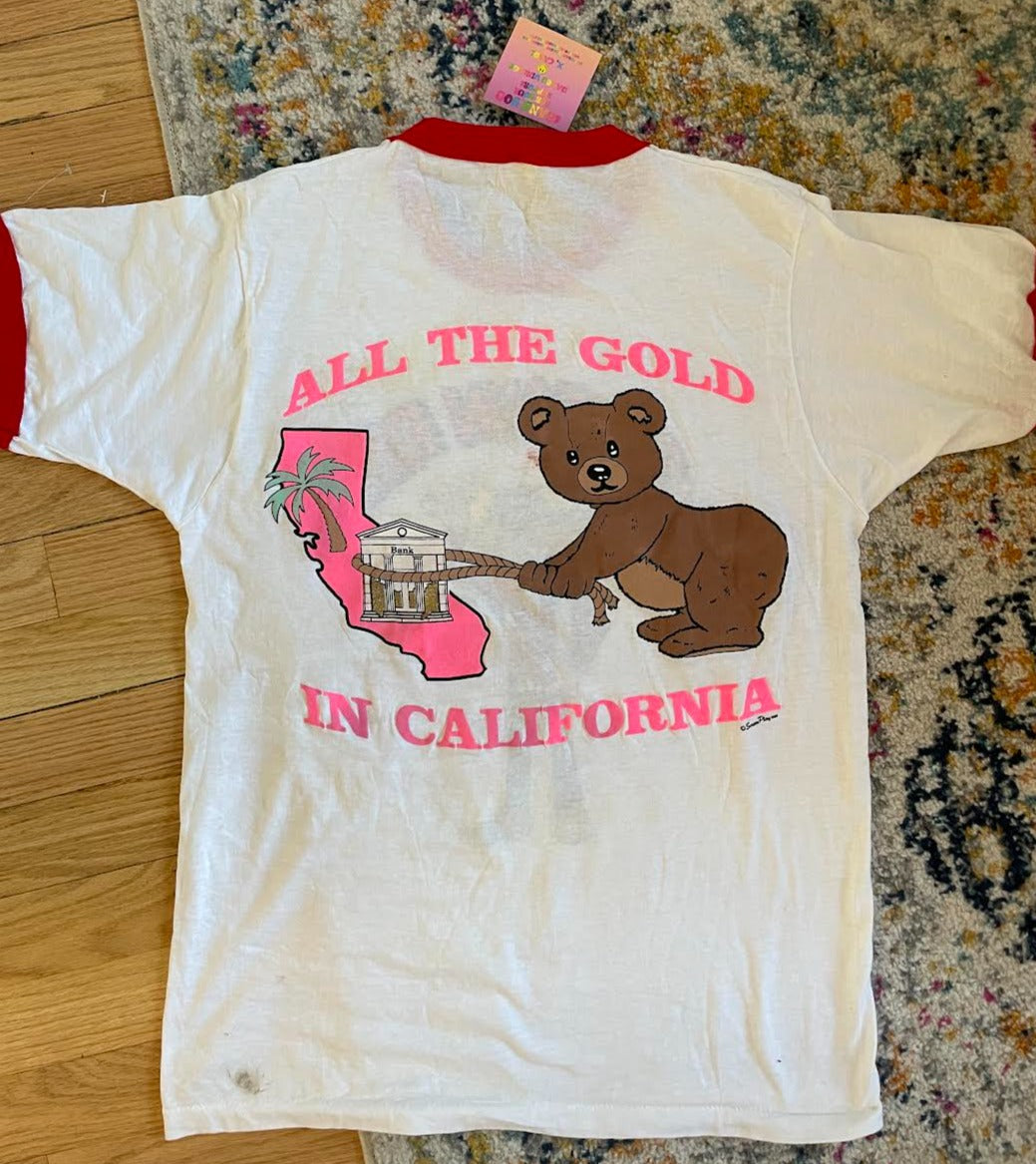 1988 SCREEN STARS ALL THAT GLITTERS IS GOLD IN CALIFORNIA TEE