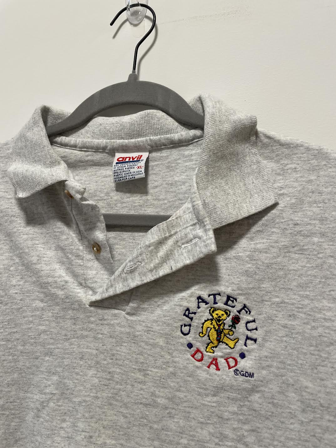 1990S ANVIL GRATEFUL DAD POLO T-SHIRT