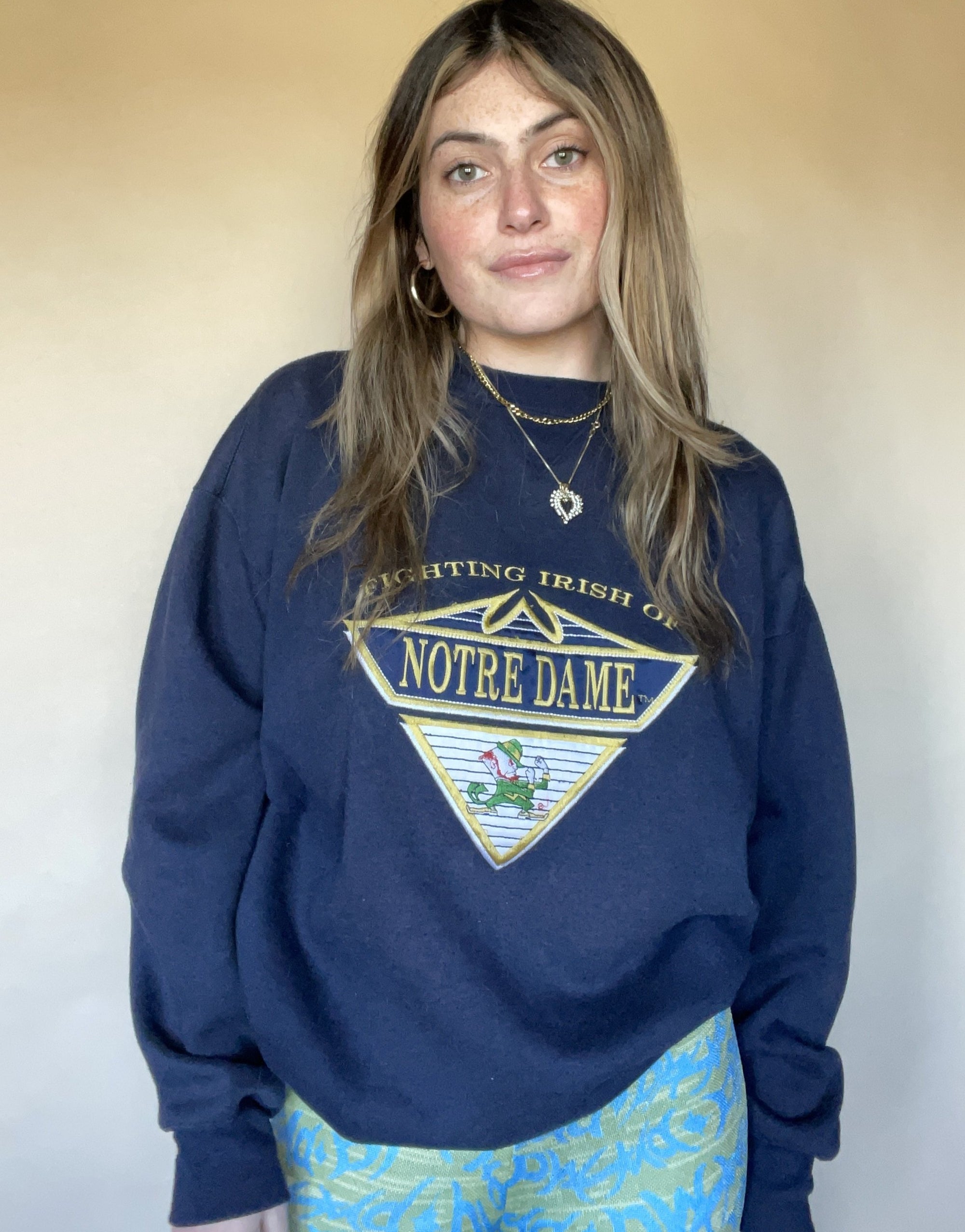 1990S MIDWEST EMBROIDERY NOTRE DAME FIGHTING IRISH CREWNECK