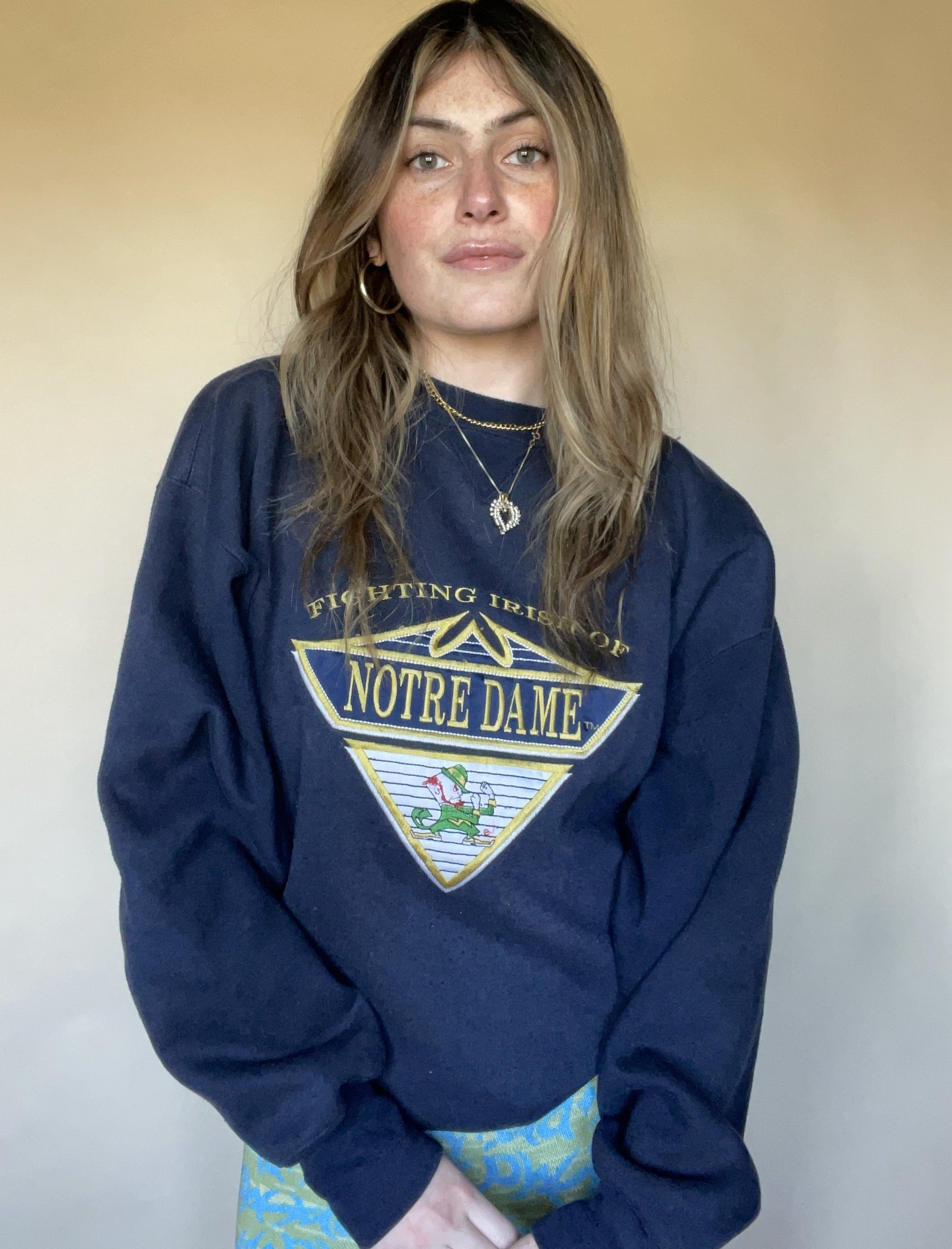 1990S MIDWEST EMBROIDERY NOTRE DAME FIGHTING IRISH CREWNECK