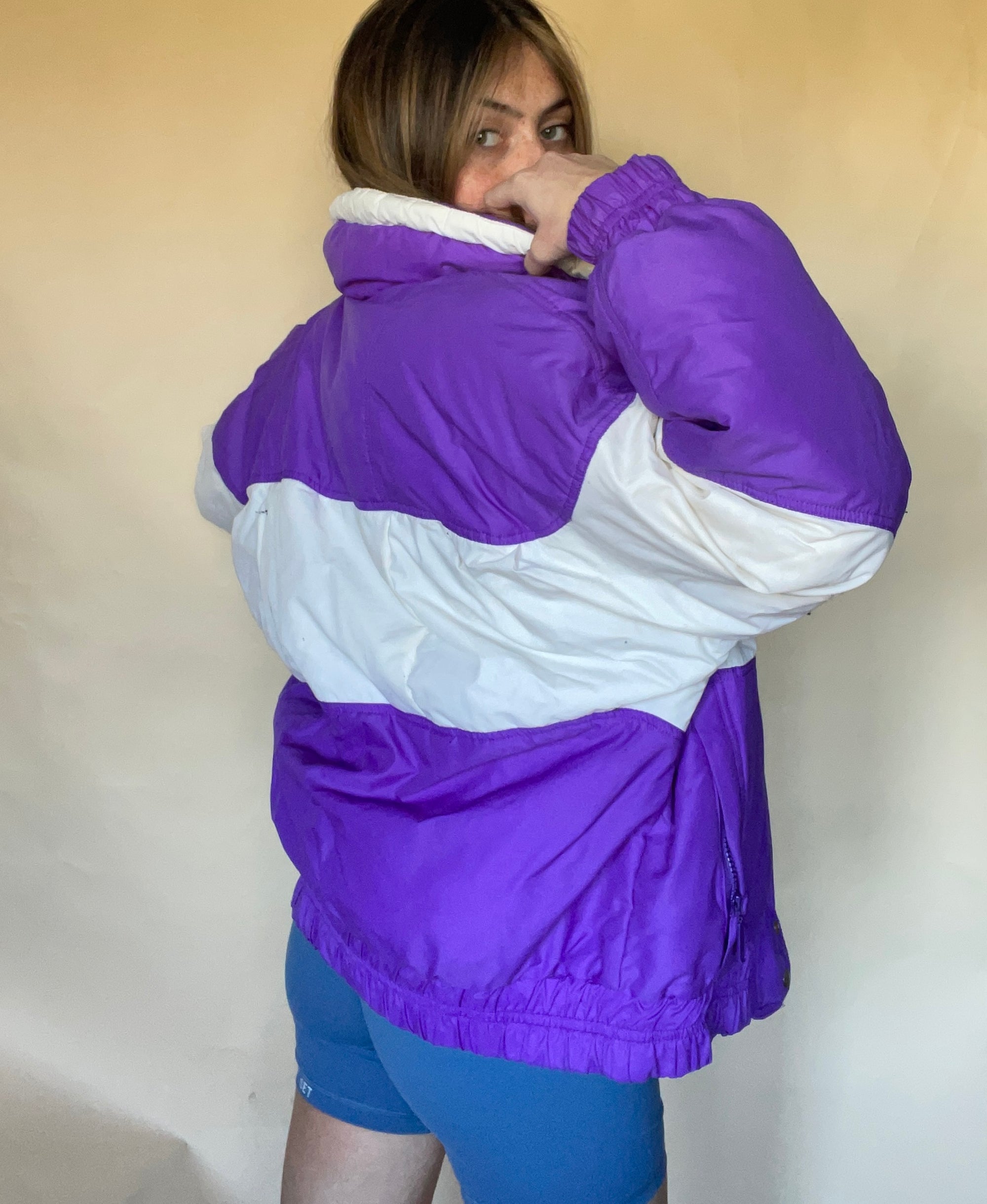 1980S INSIDE EDGE VIOLET & SNOW PUFFER JACKET