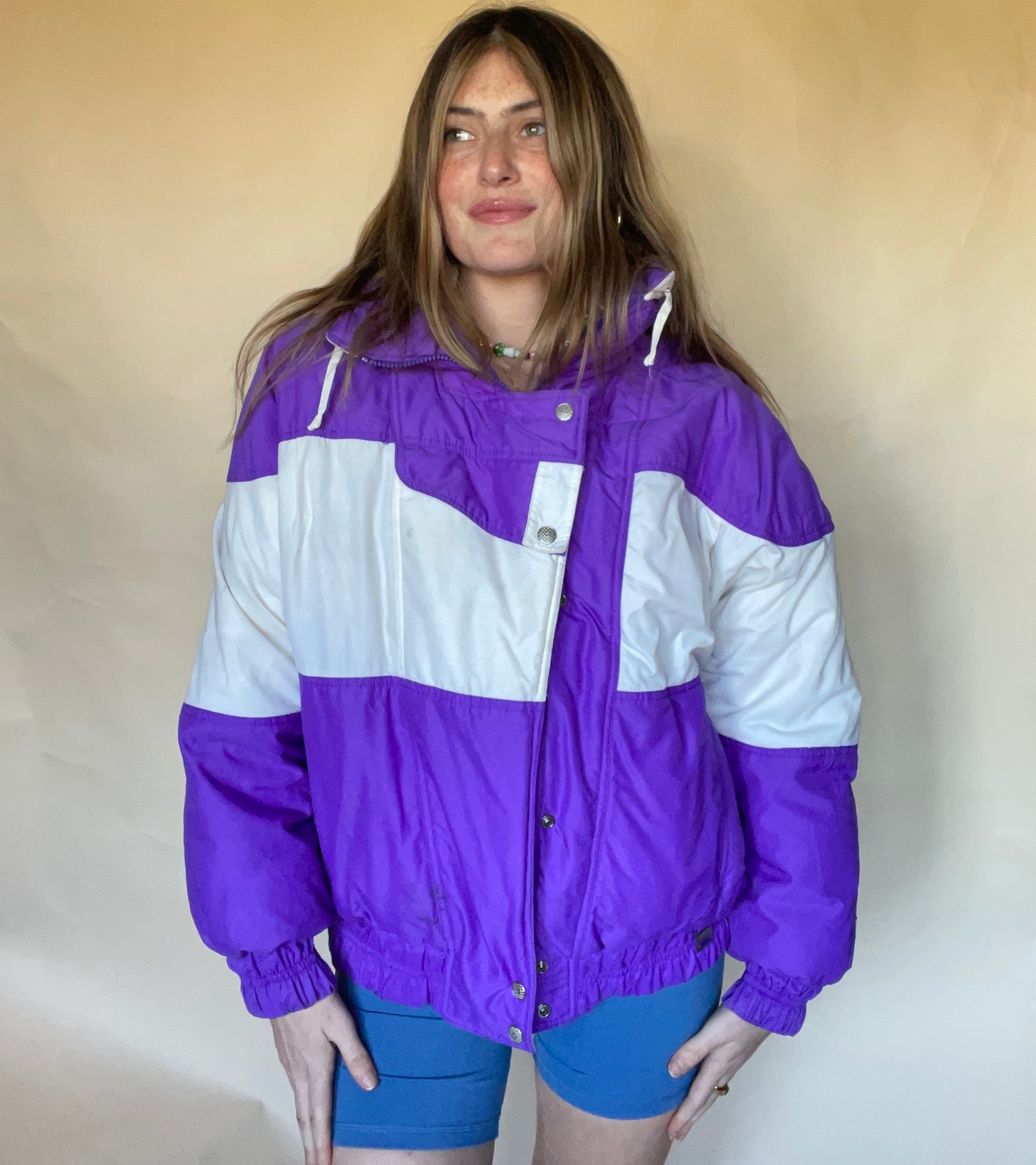 1980S INSIDE EDGE VIOLET & SNOW PUFFER JACKET